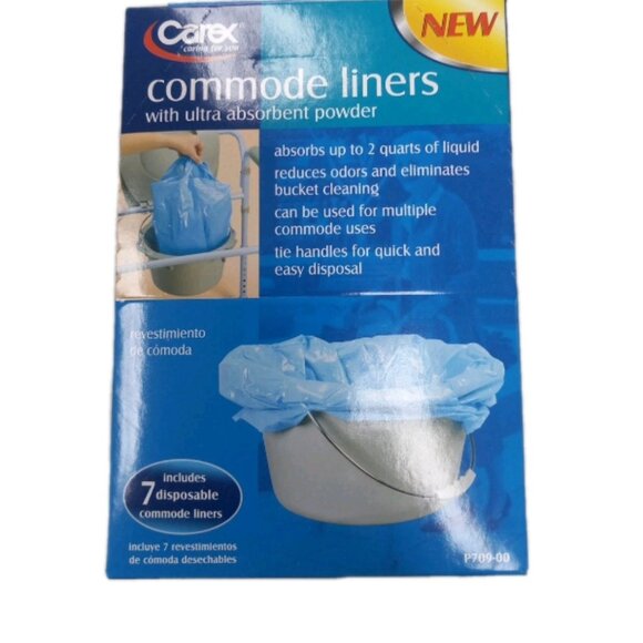 (LOT OF 2) Carex Commode Blue Liners Ultra Disposable Absorbent Powder New - Picture 4 of 7